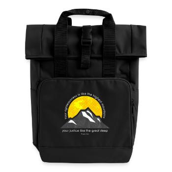 Psalm 36: 6 - Roll Top Backpack with Two Handles - black - Front