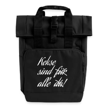 Bäcker Plätzchen, Kekse, Cookies Muffins Kuchen - Rolltop Rucksack mit zwei Griffen - Schwarz - Vorne