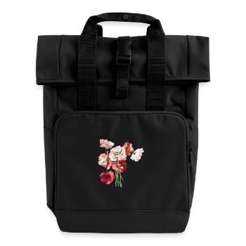 Bunch of flowers - Roll Top Backpack with Two Handles - black - Front