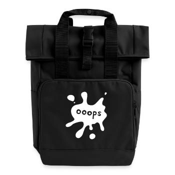 Spot ooops white - Roll Top Backpack with Two Handles - black - Front