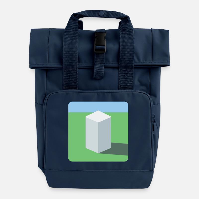 The Box - Roll Top Backpack with Two Handles - navy