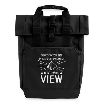 Archeology archeologist Egyptologist pyramid joke - Roll Top Backpack with Two Handles - black - Front
