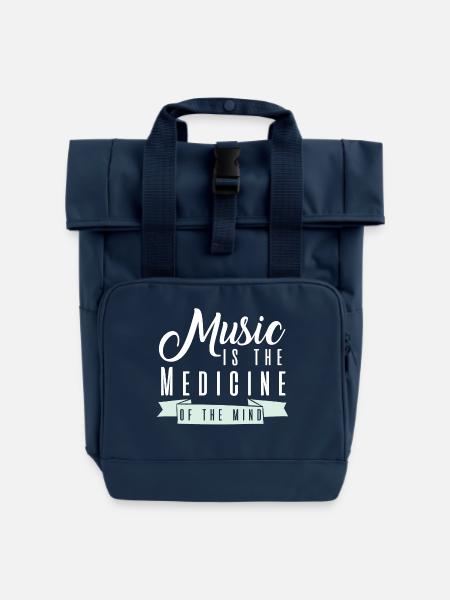 Gute Musik - Rolltop Rucksack mit zwei Griffen - Navy