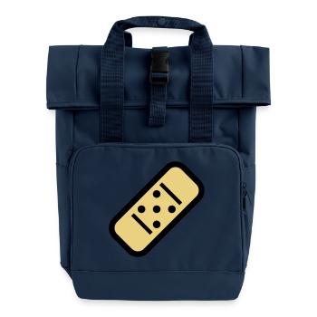 Comic Pflaster - Rolltop Rucksack mit zwei Griffen - Navy - Vorne