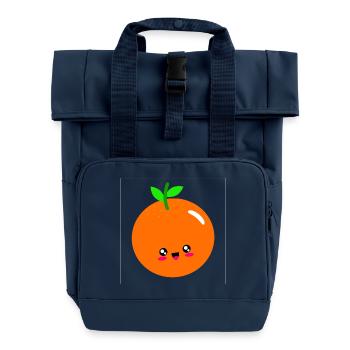 orange - Rolltop Rucksack mit zwei Griffen - Navy - Vorne