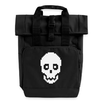 Totenkopf - Rolltop Rucksack mit zwei Griffen - Schwarz - Vorne