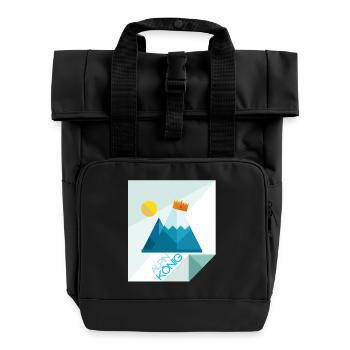 Alpine king mountains snow crown - Roll Top Backpack with Two Handles - black - Front