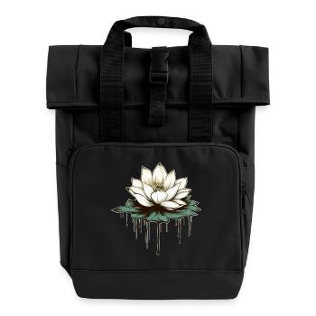Lotusblüte - Rolltop Rucksack mit zwei Griffen - Schwarz - Vorne
