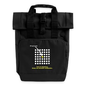 Be the light in an ordinary world. - Roll Top Backpack with Two Handles - black - Front