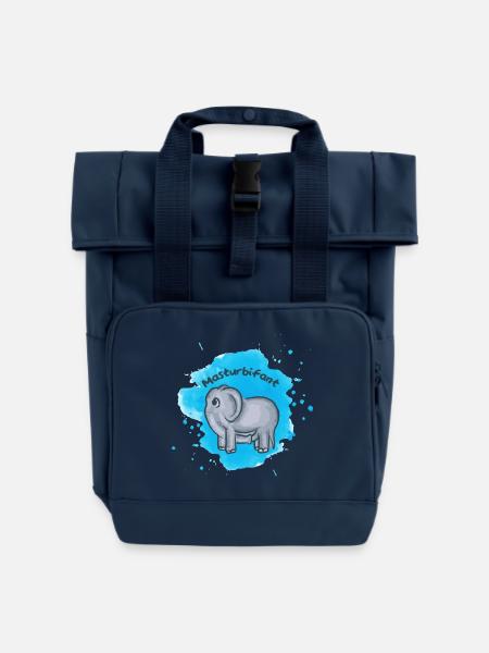 Masturbifant – Der freche Elefant - Rolltop Rucksack mit zwei Griffen - Navy