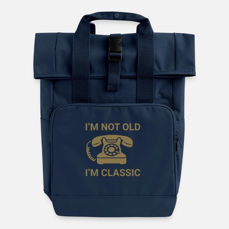I'm not old - I'm classic - Rolltop Rucksack mit zwei Griffen - Navy