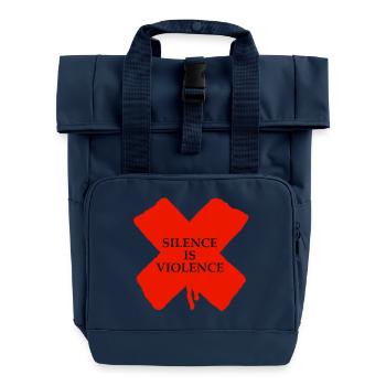 Silence is Violence - Roll Top Backpack with Two Handles - navy - Front