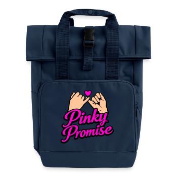 Pinky Promise Herz Versprechen Ehrenwort Shirt - Rolltop Rucksack mit zwei Griffen - Navy - Vorne