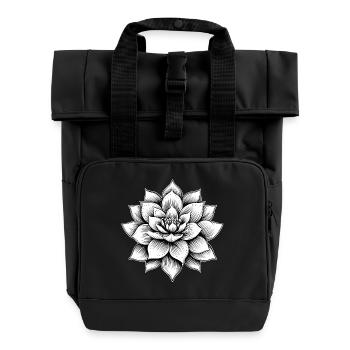 Lotus Flower - Roll Top Backpack with Two Handles - black - Front