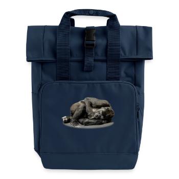 affe schimpanse gorilla pavian orangutan262 - Rolltop Rucksack mit zwei Griffen - Navy - Vorne