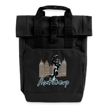 Brabo Antwerpen - Rolltop Rucksack mit zwei Griffen - Schwarz - Vorne
