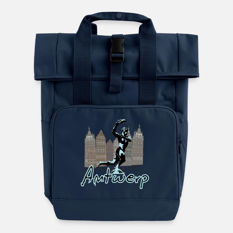 Brabo Antwerpen - Rolltop Rucksack mit zwei Griffen - Navy