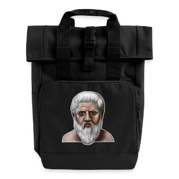 Platon Griechischer Philosoph - Rolltop Rucksack mit zwei Griffen - Schwarz - Vorne