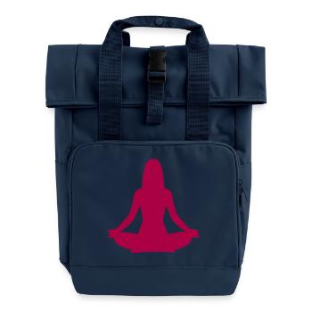 Yoga Silhouetten Meditation - Rolltop Rucksack mit zwei Griffen - Navy - Vorne