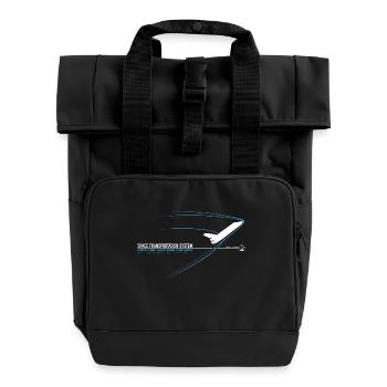 Navette spatiale (impression bleue) - Sac à dos Roll Top à deux anses - noir - Devant