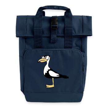 Hipster conceptions fraîches d'animaux mouette - Sac à dos Roll Top à deux anses - bleu marine - Devant
