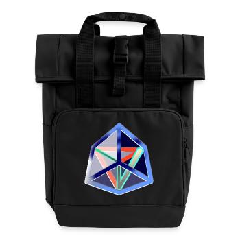Geometric Move (Icy Cube) - Roll Top Backpack with Two Handles - black - Front