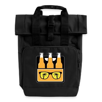 Mallorca Sixpack party drinking crew sommer - Rolltop Rucksack mit zwei Griffen - Schwarz - Vorne