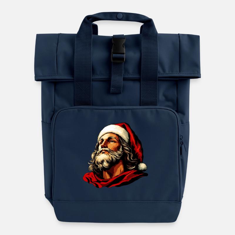 Jesus Weihnachten - Rolltop Rucksack mit zwei Griffen - Navy