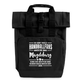 Handball Magdeburg - Rolltop Rucksack mit zwei Griffen - Schwarz - Vorne