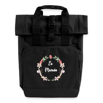 Collection Mariage Bohème - La Mariée - Sac à dos Roll Top à deux anses - noir - Devant