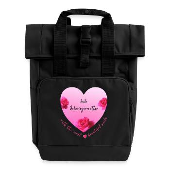 best mother-in-law - Roll Top Backpack with Two Handles - black - Front