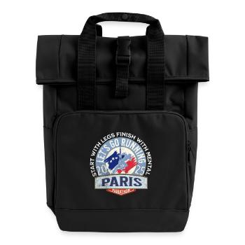 Let s go running in Paris Marathon - Roll Top Backpack with Two Handles - black - Front