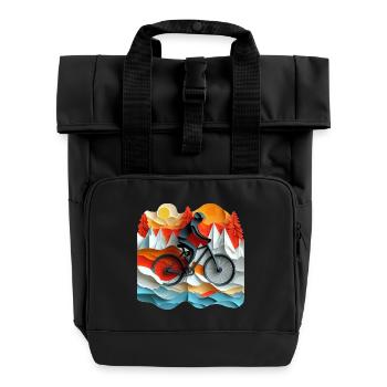 Bicycle excursion - Roll Top Backpack with Two Handles - black - Front