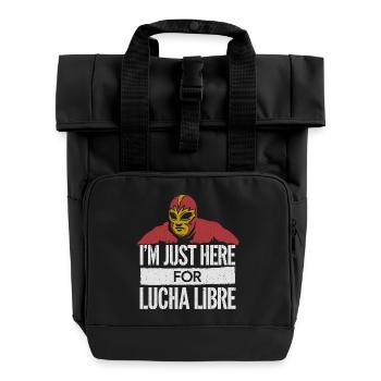 Mexican Wrestling Look - Roll Top Backpack with Two Handles - black - Front