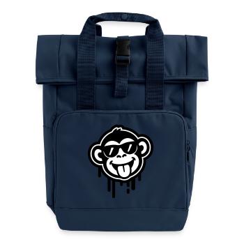 Affe Cool Lustig - Rolltop Rucksack mit zwei Griffen - Navy - Vorne