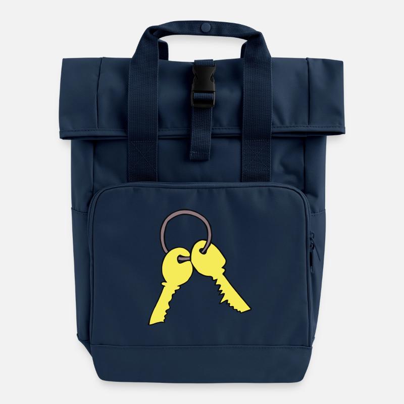 Le trousseau de clés - Sac à dos Roll Top à deux anses - bleu marine