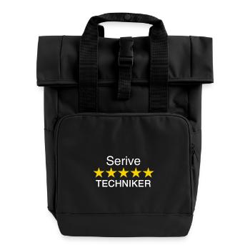 Service Techniker weiss - Rolltop Rucksack mit zwei Griffen - Schwarz - Vorne
