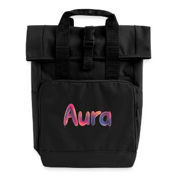 Aura - Roll Top Backpack with Two Handles - black - Front