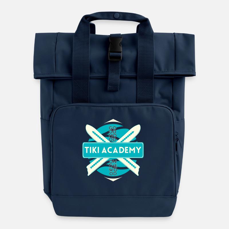 Tiki Academy - Roll Top Backpack with Two Handles - navy