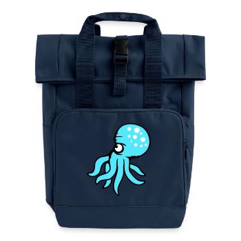Pieuvre, pieuvre, pieuvre, céphalopode, mauvais œil - Sac à dos Roll Top à deux anses - bleu marine - Devant
