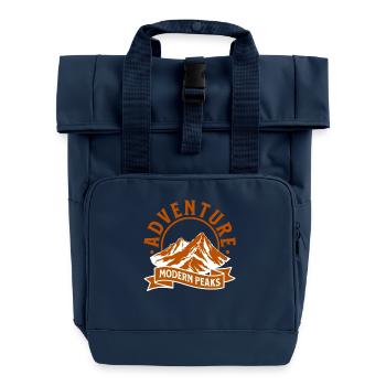 Moderne Bergabenteuer Peaks - Rolltop Rucksack mit zwei Griffen - Navy - Vorne