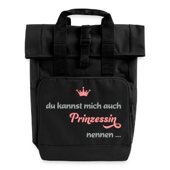 lustig - Rolltop Rucksack mit zwei Griffen - Schwarz - Vorne