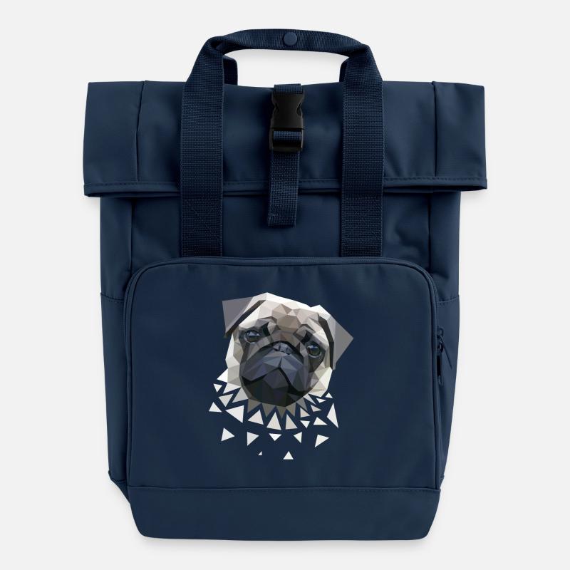 Mops - Sac à dos Roll Top à deux anses - bleu marine