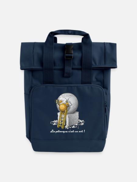 Pétanque ist eine Kunst - Rolltop Rucksack mit zwei Griffen - Navy
