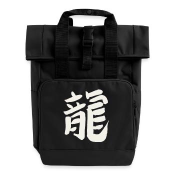 Drache (Japanisches Schriftzeichen) KANJI - Rolltop Rucksack mit zwei Griffen - Schwarz - Vorne