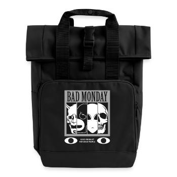 Bad Monday - Roll Top Backpack with Two Handles - black - Front