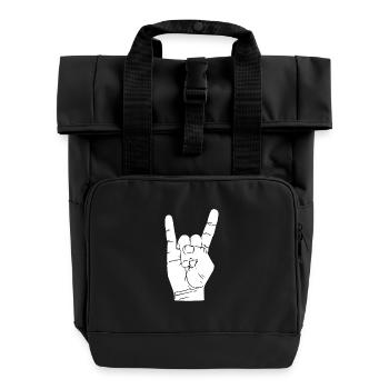 Rock - Rolltop Rucksack mit zwei Griffen - Schwarz - Vorne