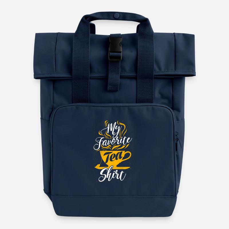 Mon cadeau de thé T-shirt de thé préféré - Sac à dos Roll Top à deux anses - bleu marine