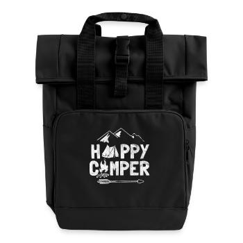 Cadeau pour les campeurs heureux - Sac à dos Roll Top à deux anses - noir - Devant