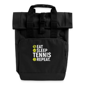 Manger, dormir, tennis, répéter - cadeau - Sac à dos Roll Top à deux anses - noir - Devant